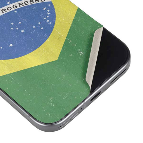Brazil Flag Distressed Google Pixel 9a Skin